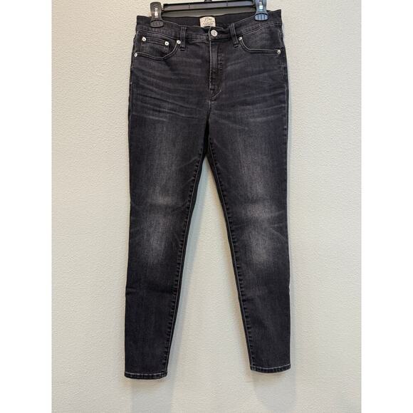 J. Crew 9" High-Rise Toothpick Black Wash Denim Jeans; W 29 - Picture 3 of 7